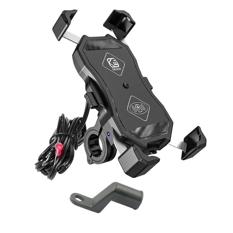 M11-A Motorcycle Wireless & QC3.0 USB Phone Mount Charger Qi 15W Handlebar Rear-View Mirror Cellphone Holder 360 Rotation for 3.5-6.5 Inch Smartphones M11-A Motorcycle Wireless & QC3.0 USB Phone Mount Charger Qi 15W Handlebar Rear-View Mirror Cellphone Holder 360 Rotation for 3.5-6.5 Inch Smartphones